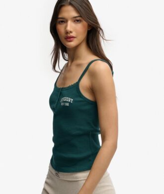 Camiseta sin mangas con botones bordados de Athletic Essentials