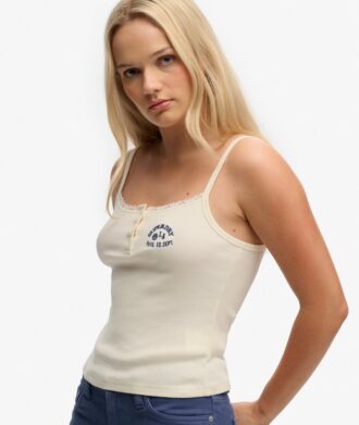 Camiseta sin mangas con botones bordados de Athletic Essentials