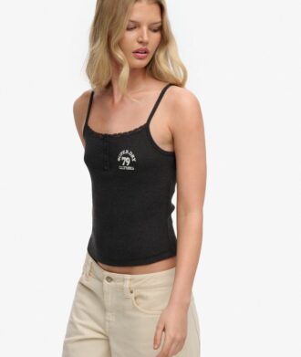 Camiseta sin mangas con botones bordados de Athletic Essentials