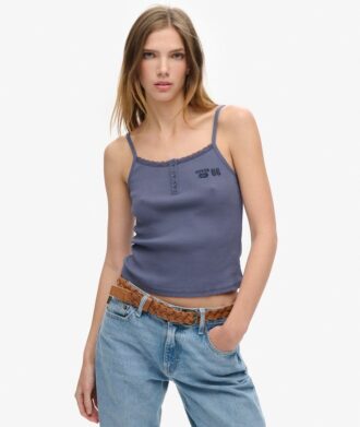 Camiseta sin mangas con botones y estampado de Athletic Essentials