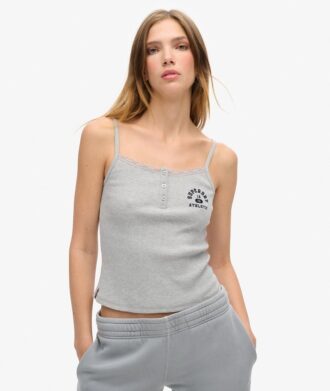 Camiseta sin mangas con botones y estampado de Athletic Essentials