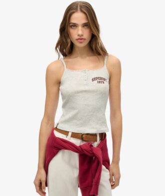 Camiseta sin mangas con botones y estampado de Athletic Essentials