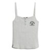 Camiseta sin mangas con botones y estampado de Athletic Essentials Camiseta sin mangas con botones y estampado de Athletic Essentials