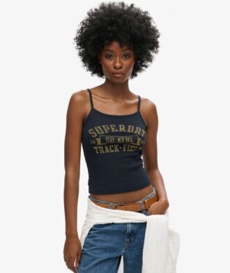 Camiseta sin mangas con cuello redondo y estampado «Athletic College»