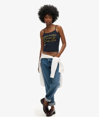 Camiseta sin mangas con cuello redondo y estampado «Athletic College»