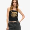 Camiseta sin mangas con cuello redondo y estampado retro