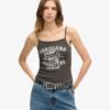 Camiseta sin mangas con cuello redondo y estampado retro