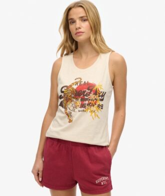 Camiseta sin mangas con cuello redondo y logotipo Vintage de Tokio