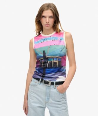 Camiseta sin mangas con estampado