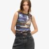 Camiseta sin mangas con estampado