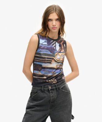 Camiseta sin mangas con estampado