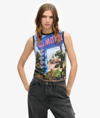 Camiseta sin mangas con estampado