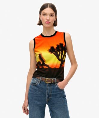 Camiseta sin mangas con estampado