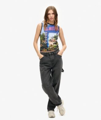 Camiseta sin mangas con estampado