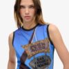 Camiseta sin mangas con estampado