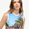 Camiseta sin mangas con estampado