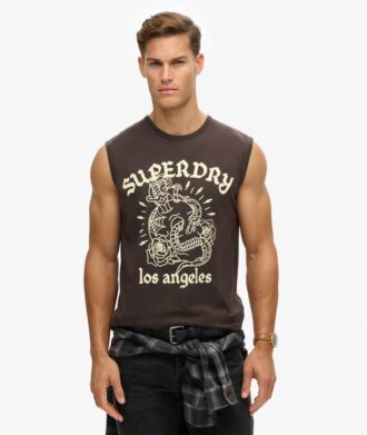 Camiseta sin mangas con estampado de tatuaje