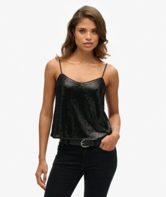 Camiseta sin mangas con lentejuelas