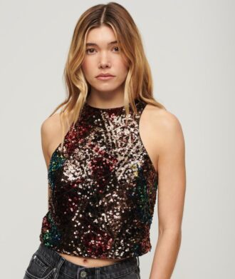Camiseta sin mangas con lentejuelas