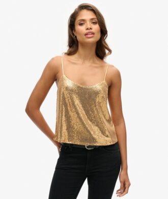 Camiseta sin mangas con lentejuelas