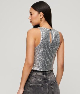 Camiseta sin mangas con lentejuelas