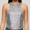 Camiseta sin mangas con lentejuelas Camiseta sin mangas con lentejuelas