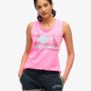 Camiseta sin mangas de cuello redondo a rayas para exterior