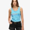 Camiseta sin mangas de cuello redondo a rayas para exterior