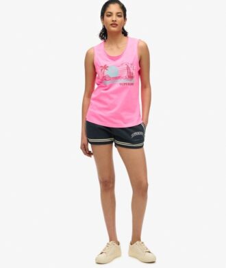 Camiseta sin mangas de cuello redondo a rayas para exterior