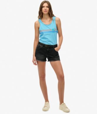 Camiseta sin mangas de cuello redondo a rayas para exterior