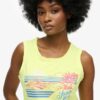 Camiseta sin mangas de cuello redondo a rayas para exterior