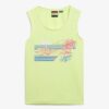 Camiseta sin mangas de cuello redondo a rayas para exterior