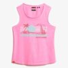 Camiseta sin mangas de cuello redondo a rayas para exterior
