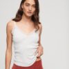 Camiseta sin mangas de encaje con canalé de Organic Cotton