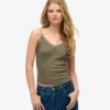 Camiseta sin mangas de encaje con canalé de Organic Cotton