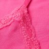Camiseta sin mangas de encaje con canalé de Organic Cotton