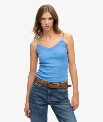 Camiseta sin mangas de encaje con ribete de Organic Cotton