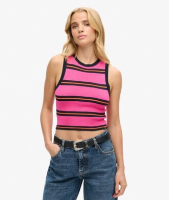Camiseta sin mangas de punto fino