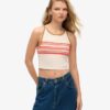 Camiseta sin mangas de surf con rayas Vintage