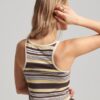 Camiseta sin mangas de surf con rayas Vintage