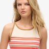 Camiseta sin mangas de surf con rayas Vintage