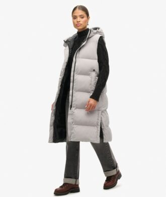 Chaleco acolchado largo Hooded