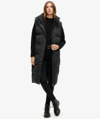 Chaleco acolchado largo Hooded Puffer