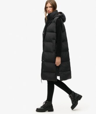 Chaleco acolchado largo Hooded Puffer