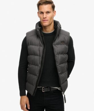 Chaleco Puffer de tweed