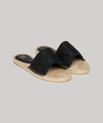 Chanclas con superposición de lona tipo alpargata