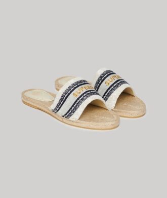 Chanclas con superposición de lona tipo alpargata