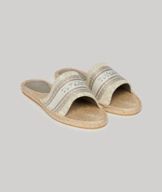 Chanclas con superposición de lona tipo alpargata