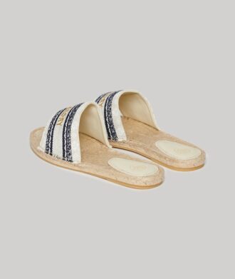 Chanclas con superposición de lona tipo alpargata