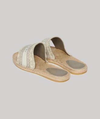 Chanclas con superposición de lona tipo alpargata